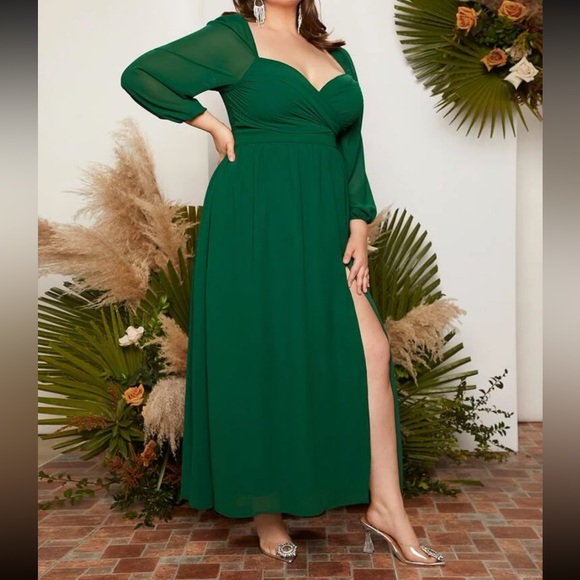 Plus size sweetheart neck party formal dress - Picture 13 of 16